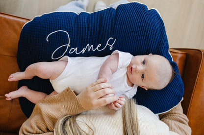 Personalized Organic Nursing Pillow Cover, Waffle