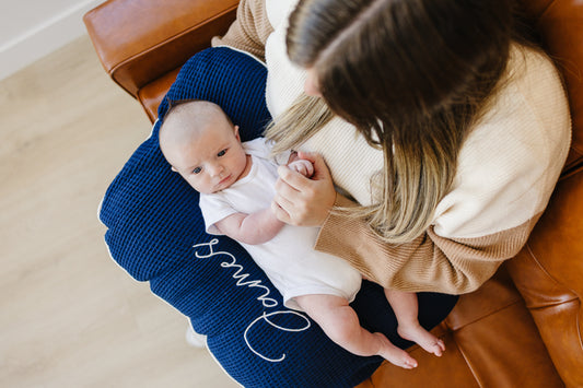 Personalized Organic Nursing Pillow Cover, Waffle
