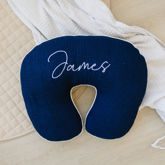 Personalized Organic Nursing Pillow Cover, Waffle