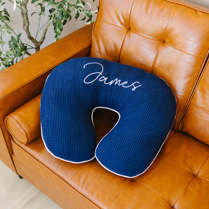 Personalized Organic Nursing Pillow Cover, Waffle