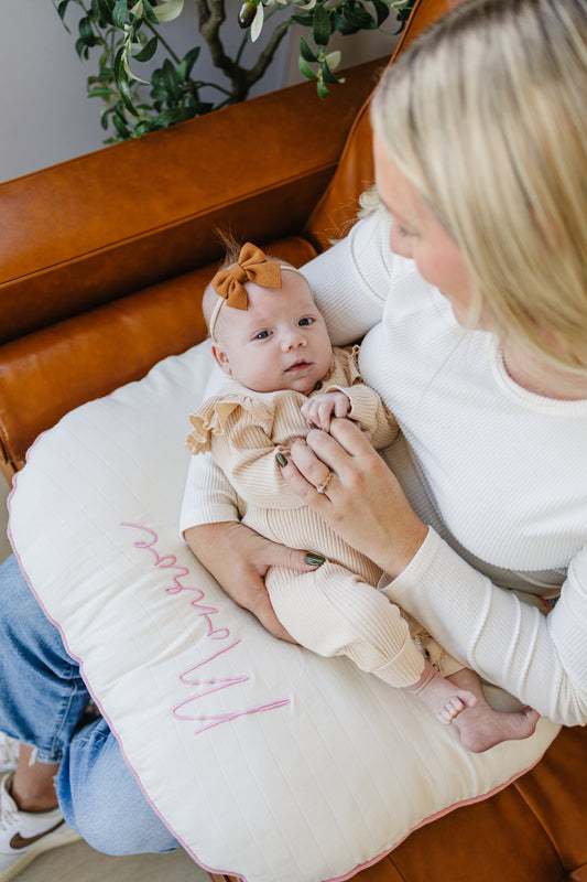 Personalized Organic Nursing Pillow Cover, Checks, Double Gauze