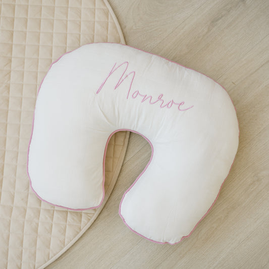 Personalized Organic Nursing Pillow Cover, Checks, Double Gauze