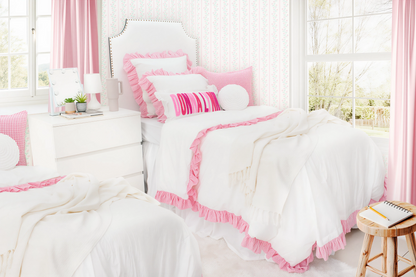 Pink Personalized Name Pillow Cover with Punch Needle Embroidery