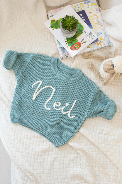 Personalized Sweaters, Hand Embroidered, 100% Cotton