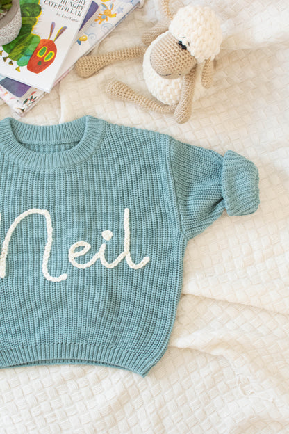 Personalized Sweaters, Hand Embroidered, 100% Cotton