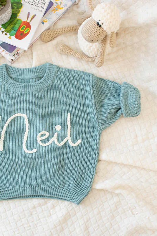 Personalized Sweaters, Hand Embroidered, 100% Cotton