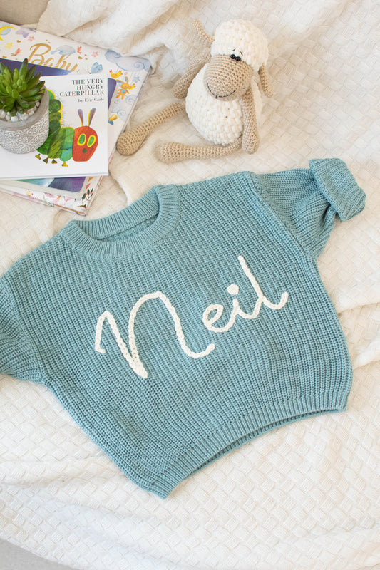 Personalized Sweaters, Hand Embroidered, 100% Cotton