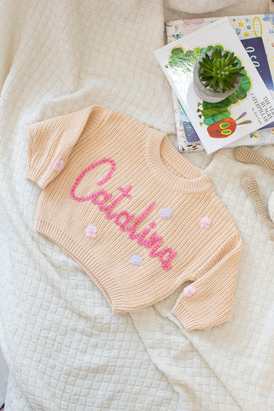 Personalized Sweaters, Hand Embroidered, 100% Cotton