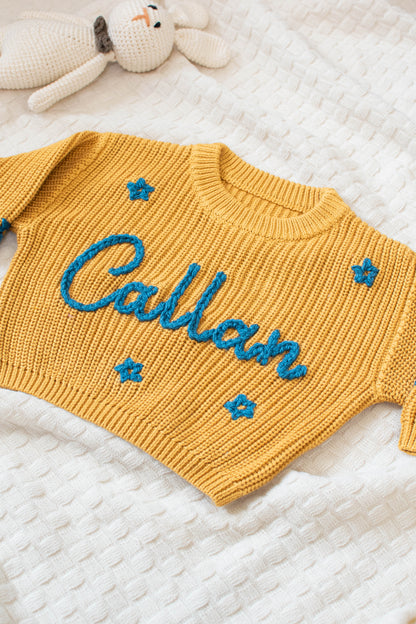 Personalized Sweaters, Hand Embroidered, 100% Cotton