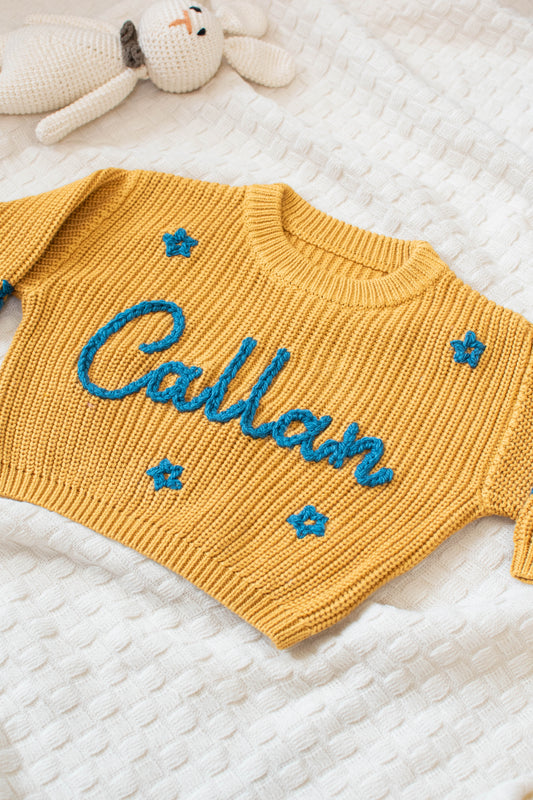 Personalized Sweaters, Hand Embroidered, 100% Cotton