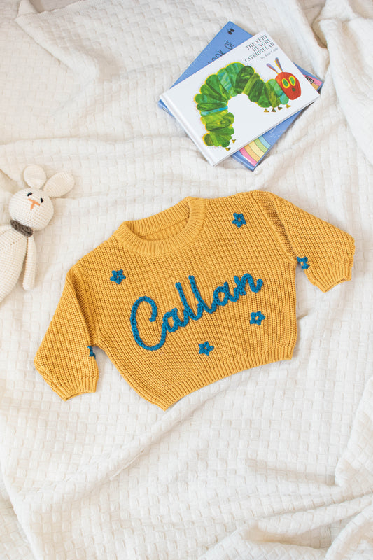 Personalized Sweaters, Hand Embroidered, 100% Cotton
