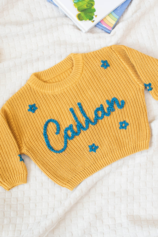Personalized Sweaters, Hand Embroidered, 100% Cotton