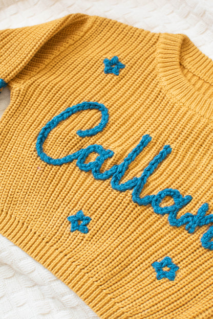 Personalized Sweaters, Hand Embroidered, 100% Cotton