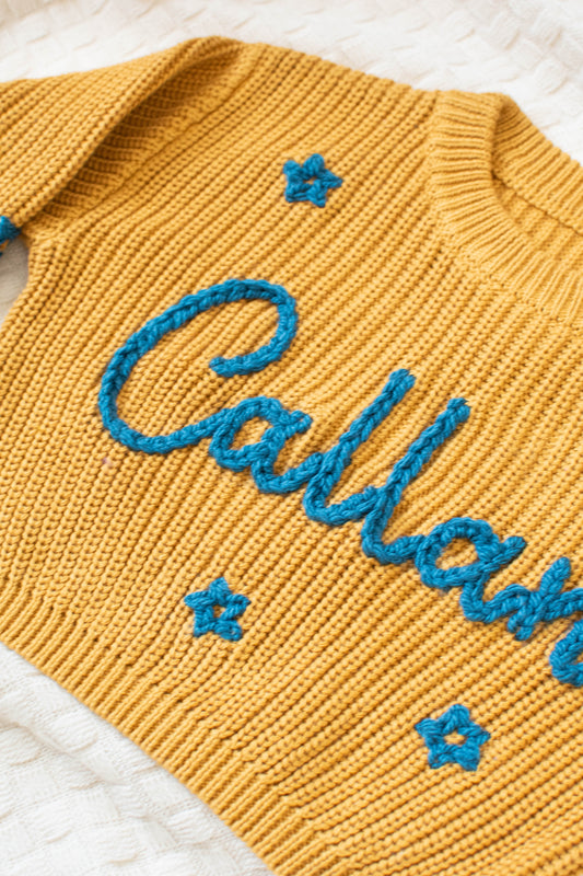 Personalized Sweaters, Hand Embroidered, 100% Cotton