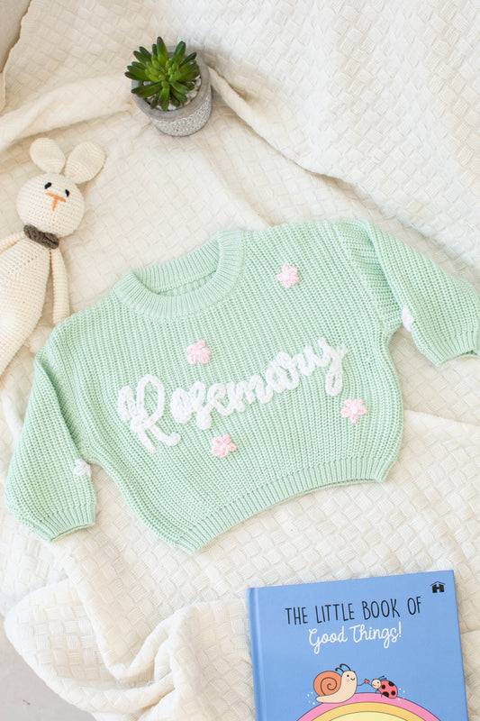 Personalized Sweaters, Hand Embroidered, 100% Cotton