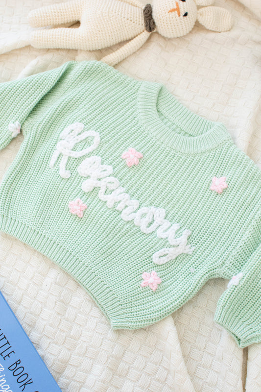 Personalized Sweaters, Hand Embroidered, 100% Cotton