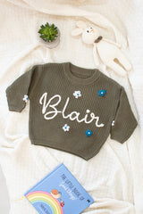 Personalized Sweaters, Hand Embroidered, 100% Cotton