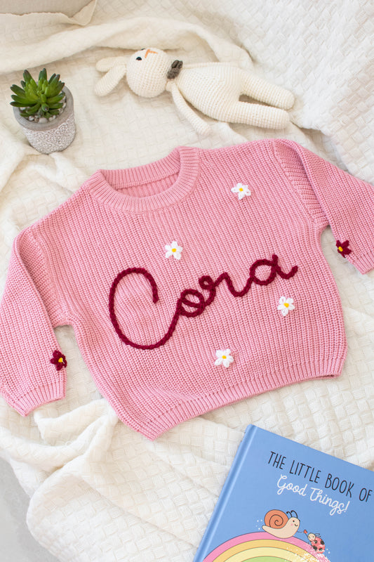Personalized Sweaters, Hand Embroidered, 100% Cotton