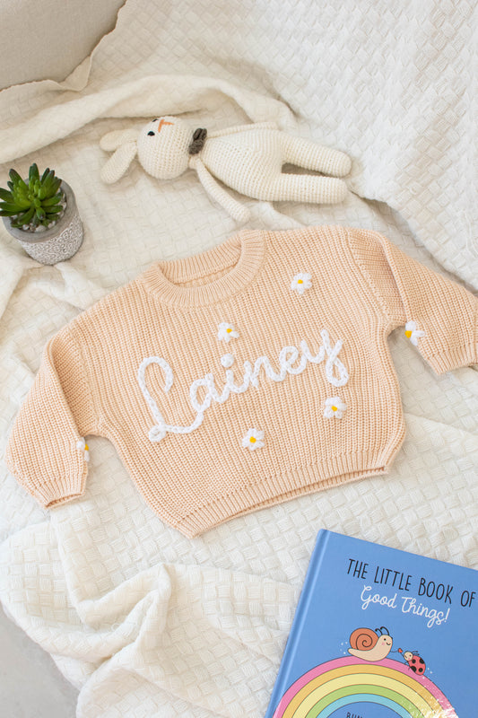 Personalized Sweaters, Hand Embroidered, 100% Cotton
