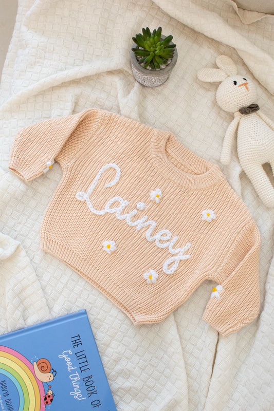 Personalized Sweaters, Hand Embroidered, 100% Cotton