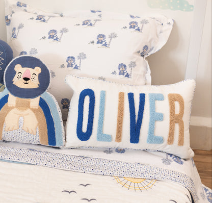 Personalized Pillow Covers with Punch Needle Embroidery- Wild & Free Lions