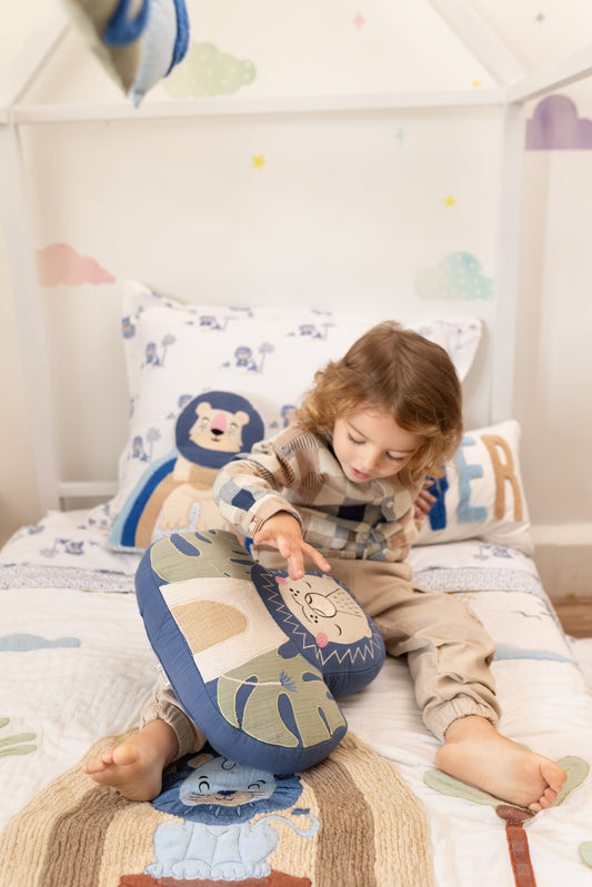 Wild & Free Lions Applique Cotton Quilt for Kids