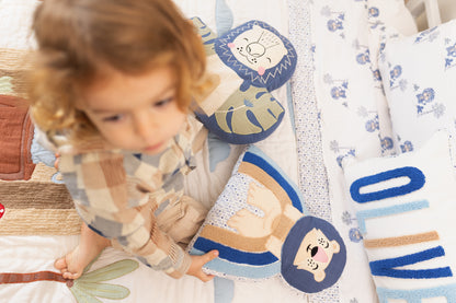 Personalized Pillow Covers with Punch Needle Embroidery- Wild & Free Lions