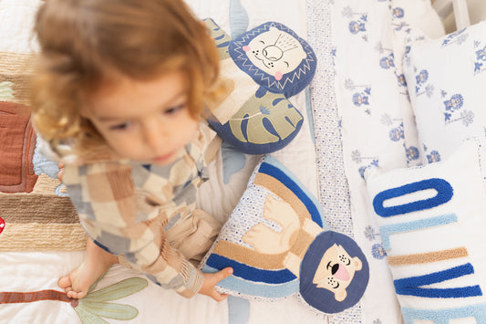 Personalized Pillow Covers with Punch Needle Embroidery- Wild & Free Lions