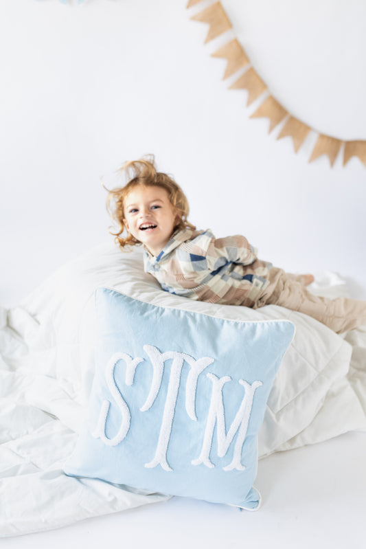 Personalized Monogram Pillow Cover with Punch Needle Embroidery- Bestseller Combinations