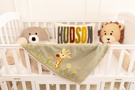 Personalized Pillow Covers with Punch Needle Embroidery- Jeep Jungle Safari