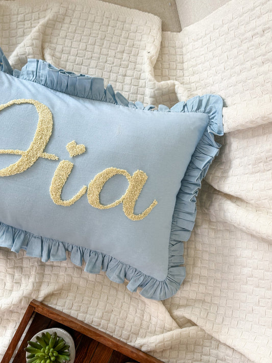 Personalized Pillow Cover, Punch Needle, 100% Cotton