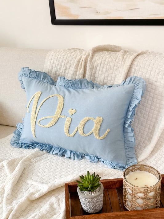 Personalized Pillow Cover, Punch Needle, 100% Cotton