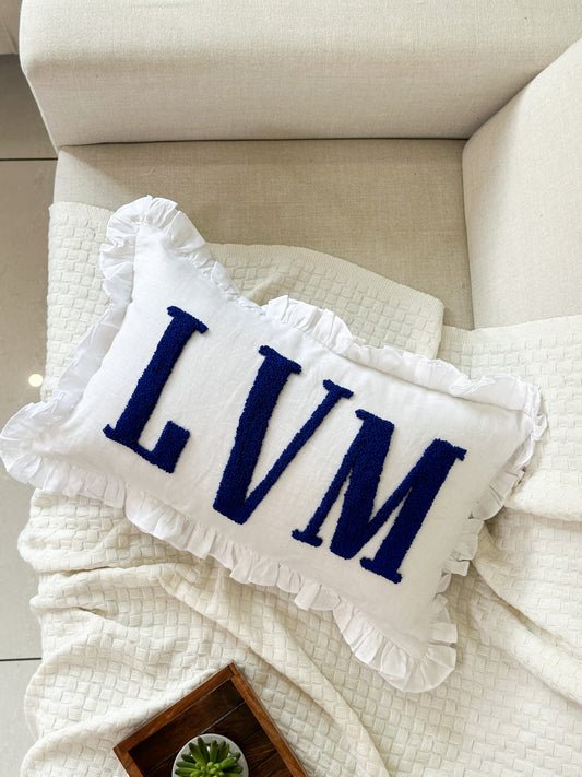 Personalized Pillow Cover, Punch Needle, 100% Linen