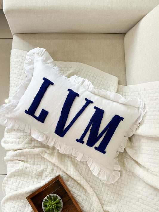 Personalized Pillow Cover, Punch Needle, 100% Linen