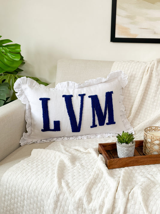 Personalized Pillow Cover, Punch Needle, 100% Linen