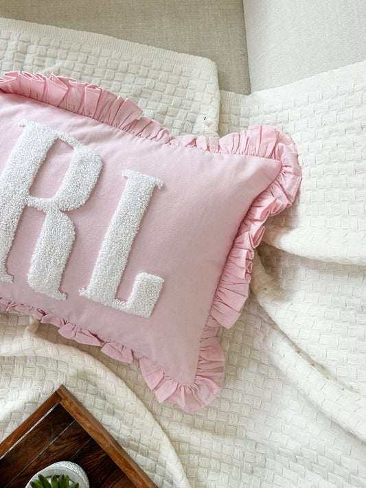 Personalized Pillow Cover, Punch Needle, 100% Cotton