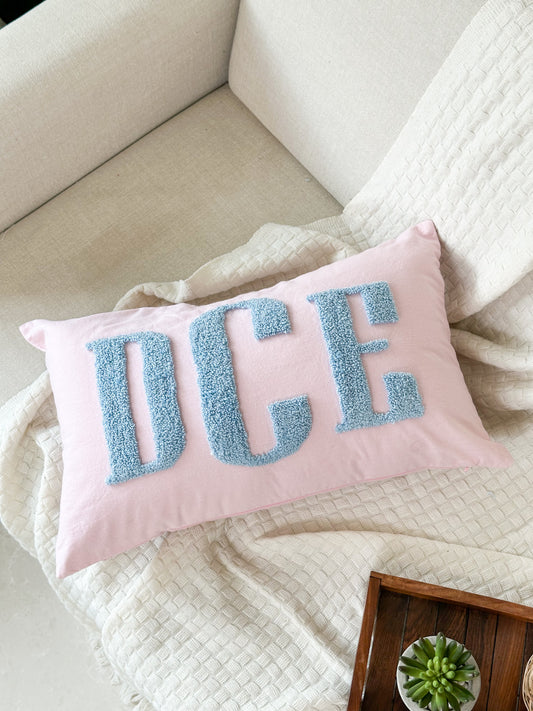 Personalized Pillow Cover, Punch Needle, 100% Cotton