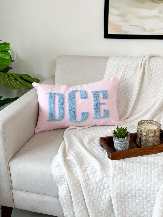 Personalized Pillow Cover, Punch Needle, 100% Cotton