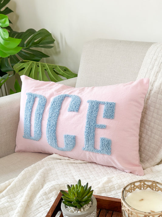 Personalized Pillow Cover, Punch Needle, 100% Cotton