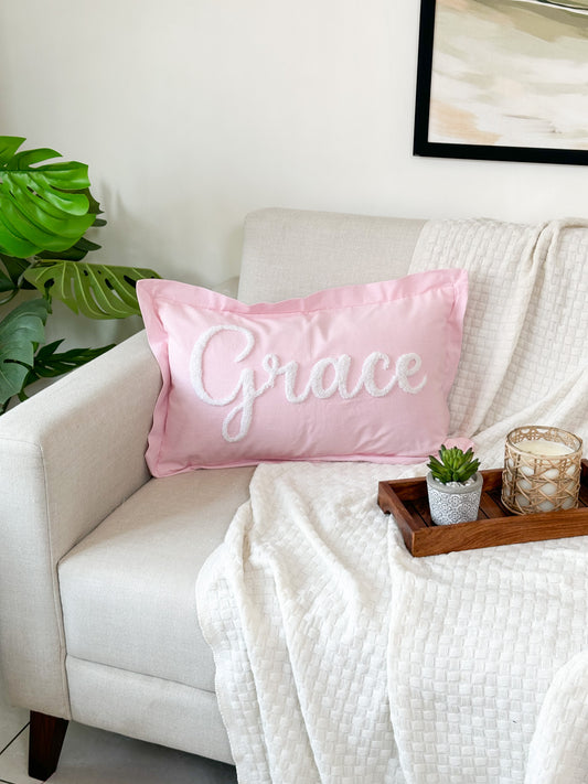 Personalized Pillow Cover, Punch Needle, 100% Cotton