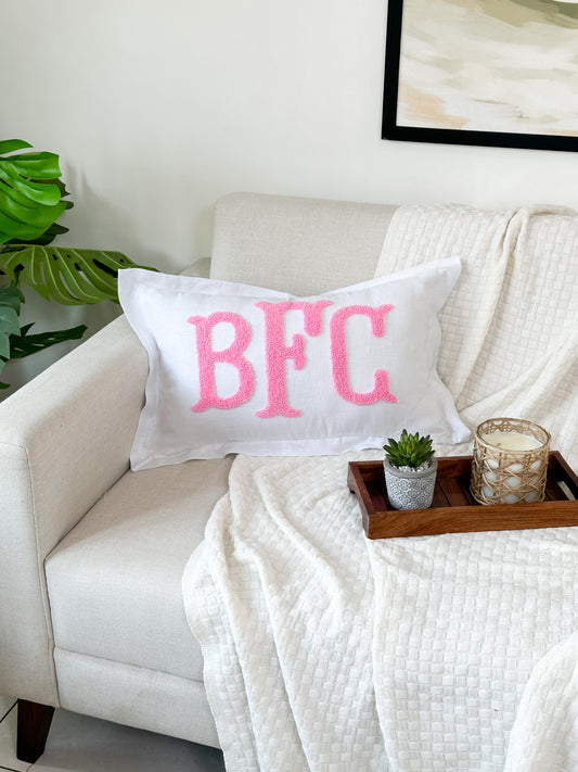 Personalized Pillow Cover, Punch Needle, 100% Linen