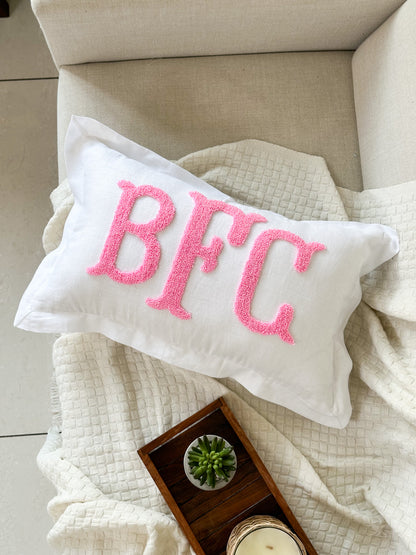 Personalized Pillow Cover, Punch Needle, 100% Linen