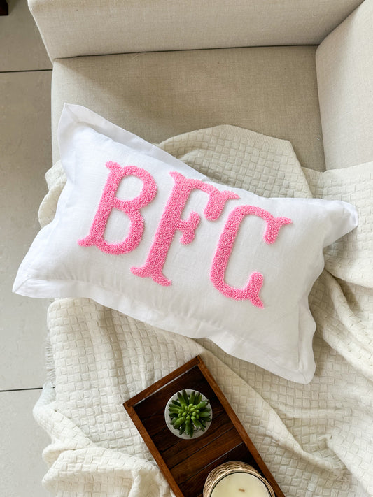 Personalized Pillow Cover, Punch Needle, 100% Linen