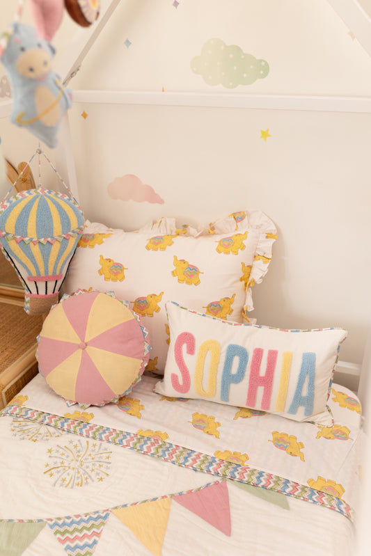 Carnival Applique Cotton Blanket for Baby with Kantha Work