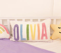 Personalized Pillow Covers with Punch Needle Embroidery- Magical Unicorns