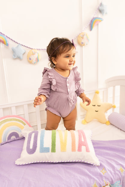 Magical Unicorns Applique Cotton Blanket for Baby with Kantha Work