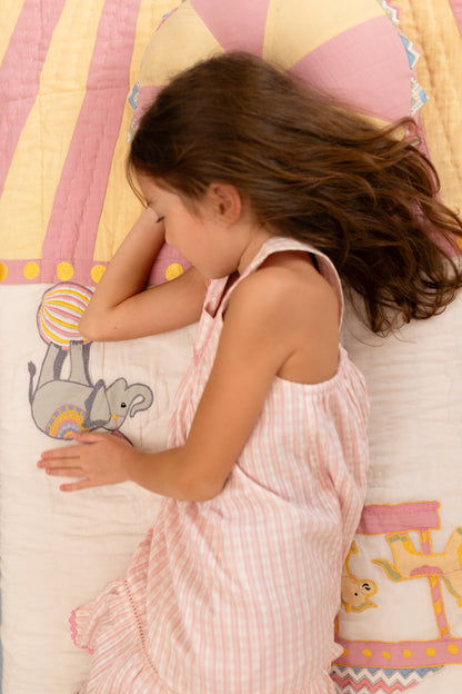 Carnival Applique Cotton Blanket for Baby with Kantha Work