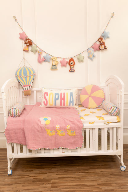 Carnival Applique Cotton Blanket for Baby with Kantha Work