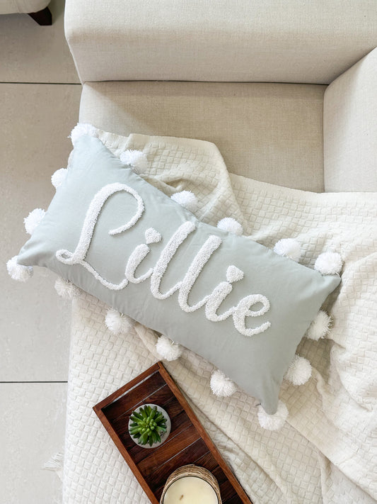 Personalized Pillow Cover, Punch Needle, 100% Cotton