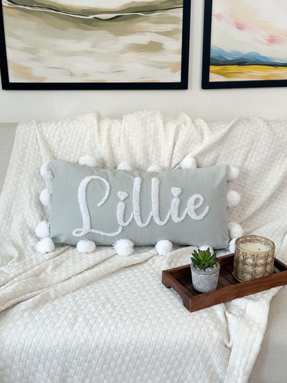 Personalized Pillow Cover, Punch Needle, 100% Cotton